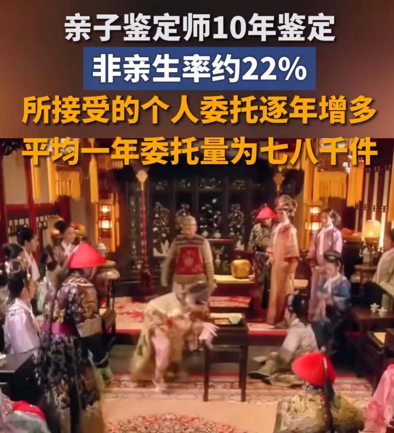 亲子鉴定师10年鉴定非亲生率约22%我身边听说唯一想去做亲子鉴定的，说是觉得孩子