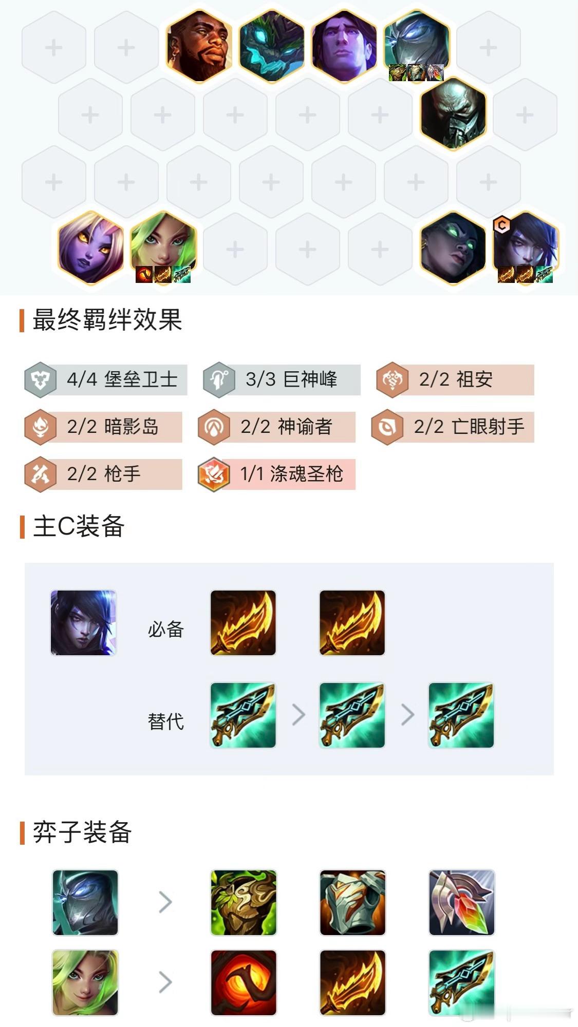 最近下棋比较强的几个阵容前两个是复古赛季的，厄斐琉斯可以把把硬玩，就是刚需双羊刀