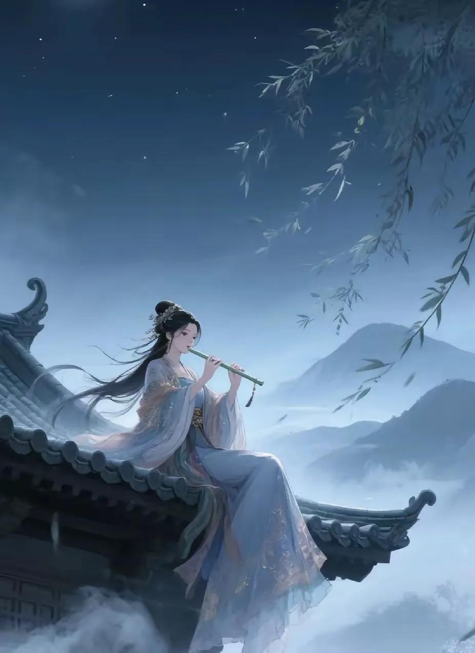 晚风梳柳色，
晨雾岂遮阳！
横批：《晚风与晨雾》