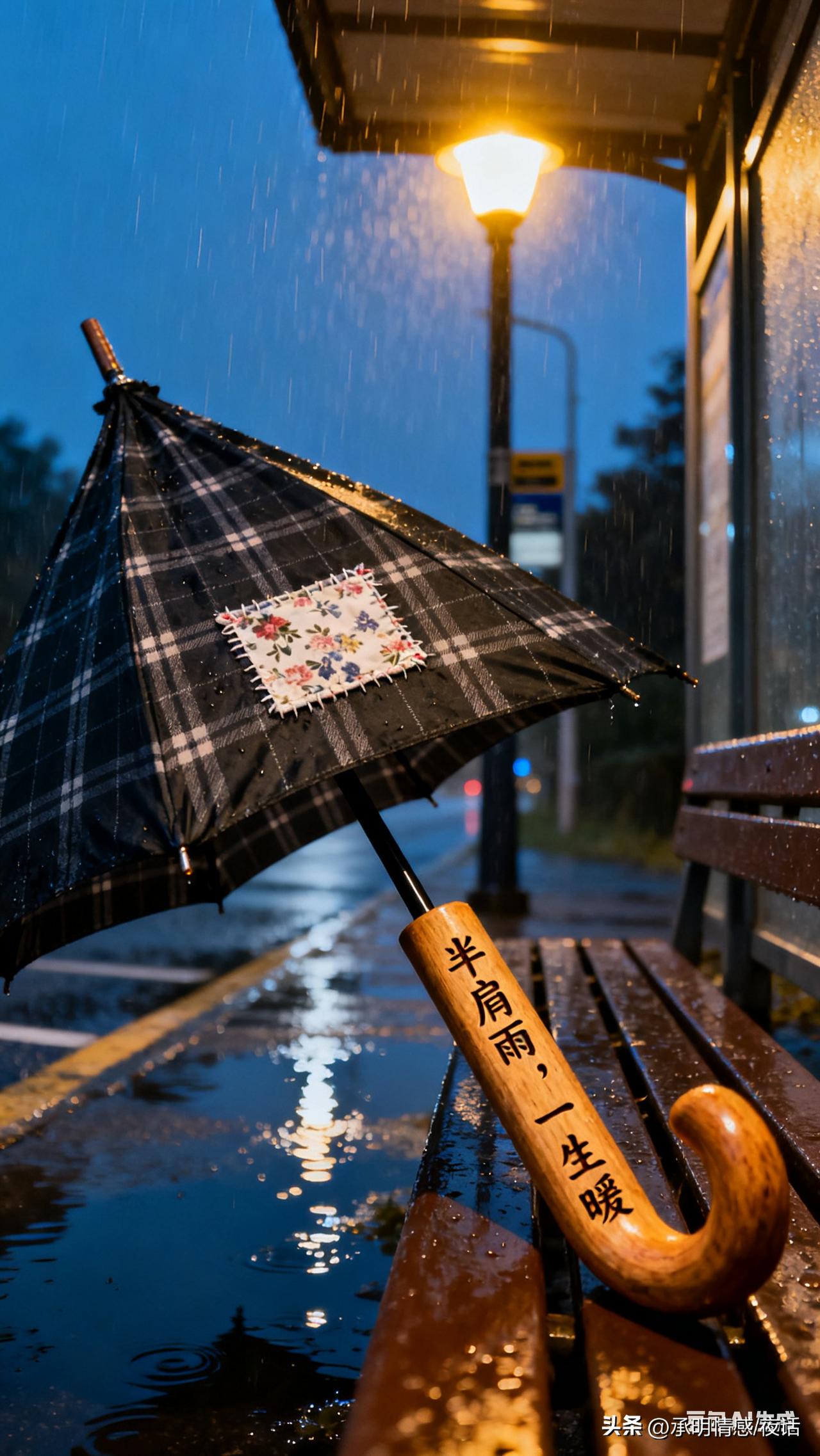 十年前，他半肩淋湿为我撑伞，伞柄刻字让我至今泪目。

      十年前暴雨夜，
