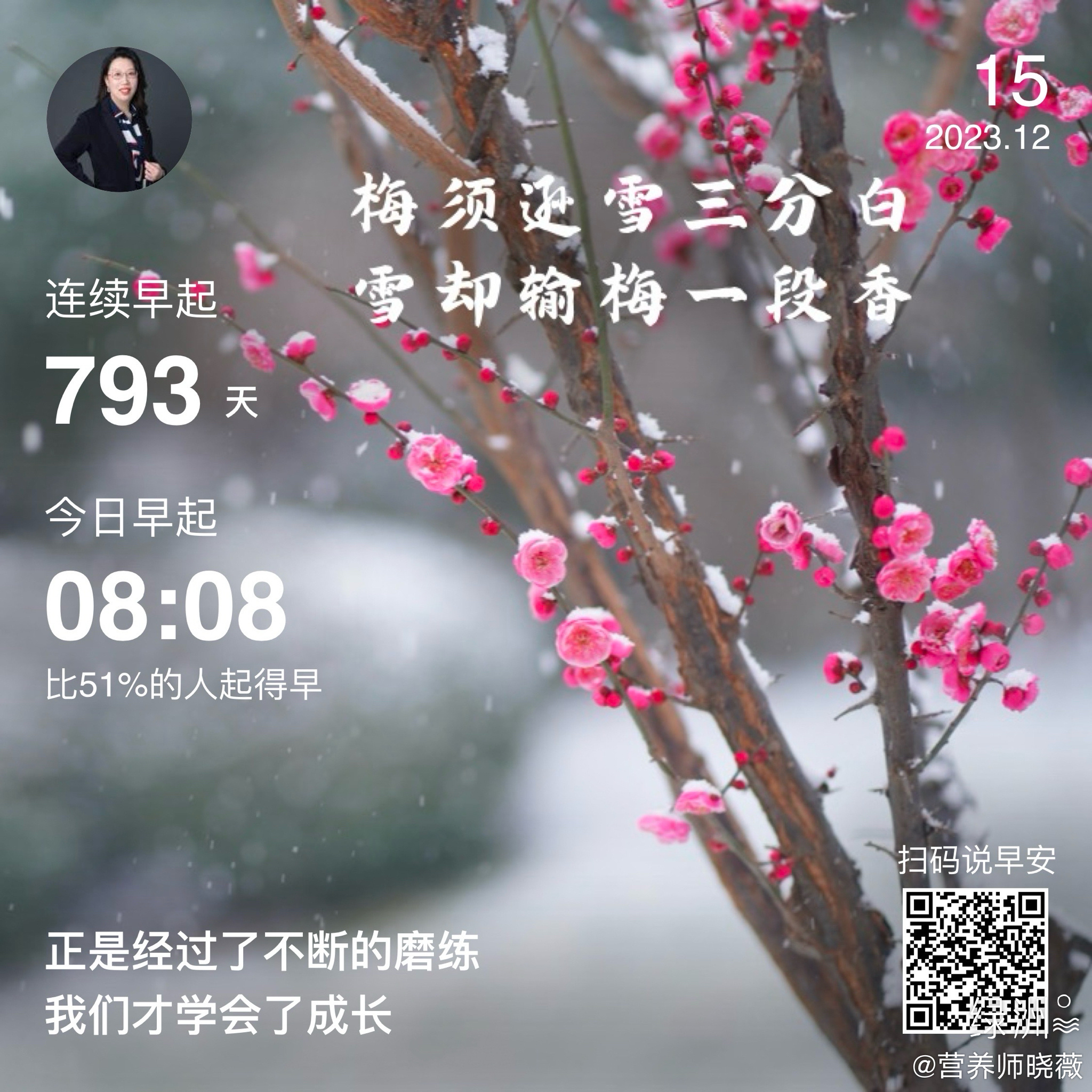 #早安#正是经过了不断的磨练我们才学会了成长 