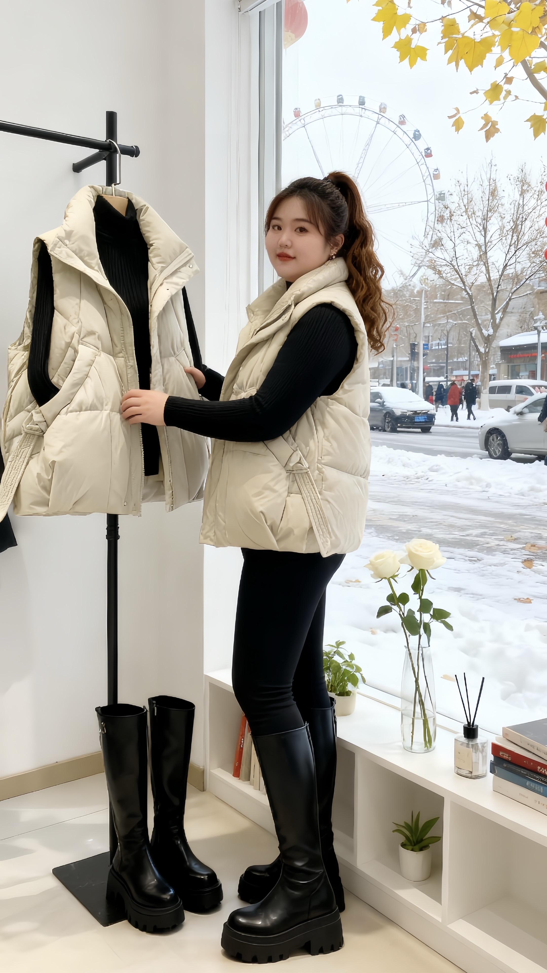 秋冬穿搭 保暖又好看一键入冬穿搭大码女装遮肉显瘦