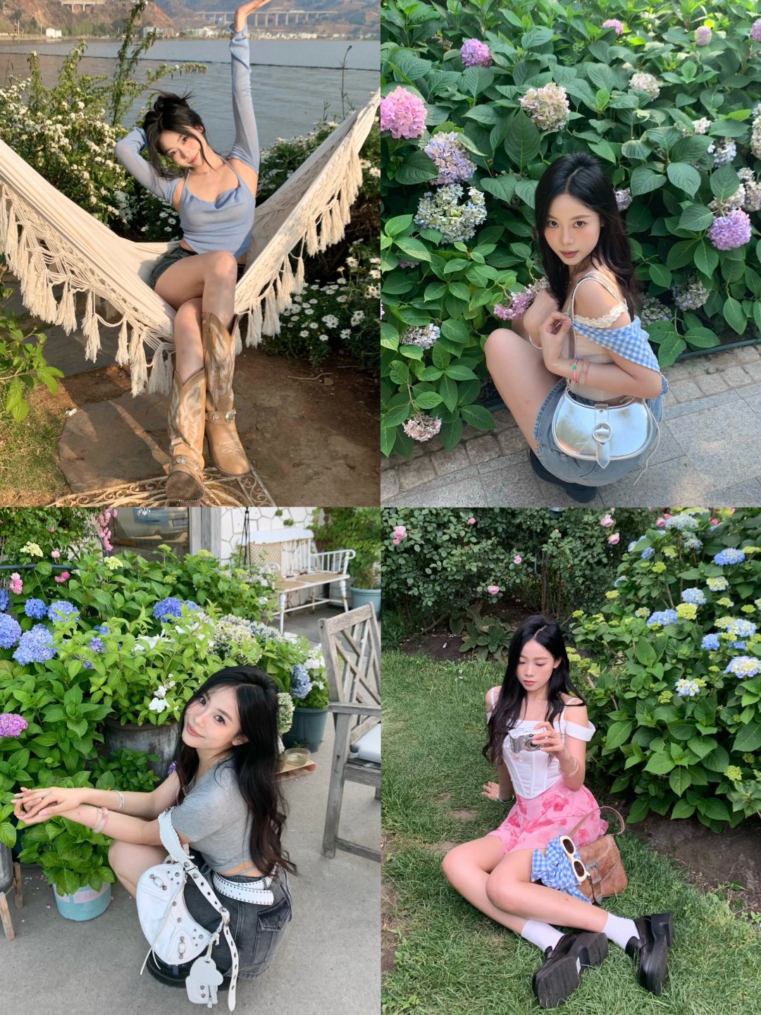 🛵春天偶遇花花怎么拍出少女感