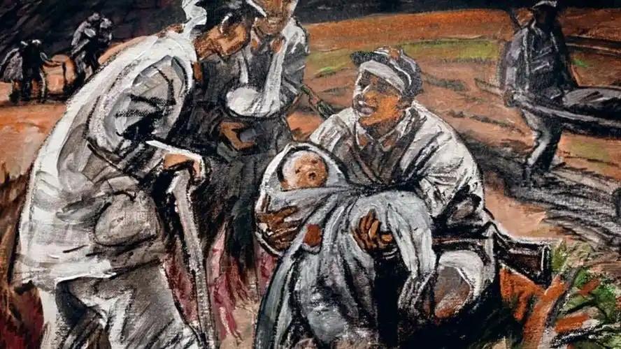 “同志，我不行了，孩子交给……托你……做孩子的……”1934年长征时，一位红军烈