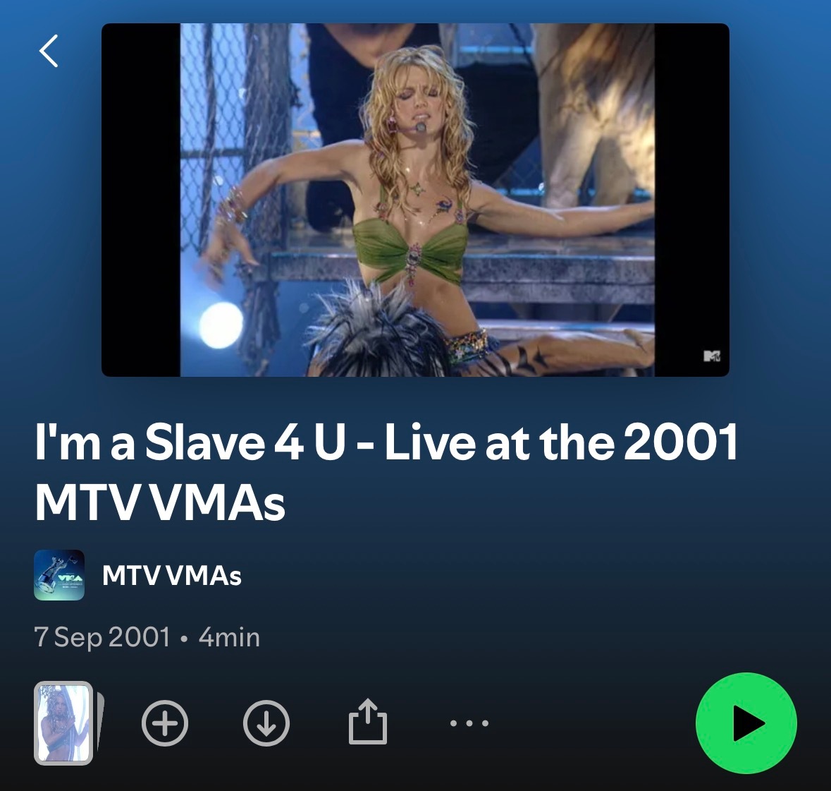 BritneySpears  MTV VMA 官方已在 Spotify 上线多场