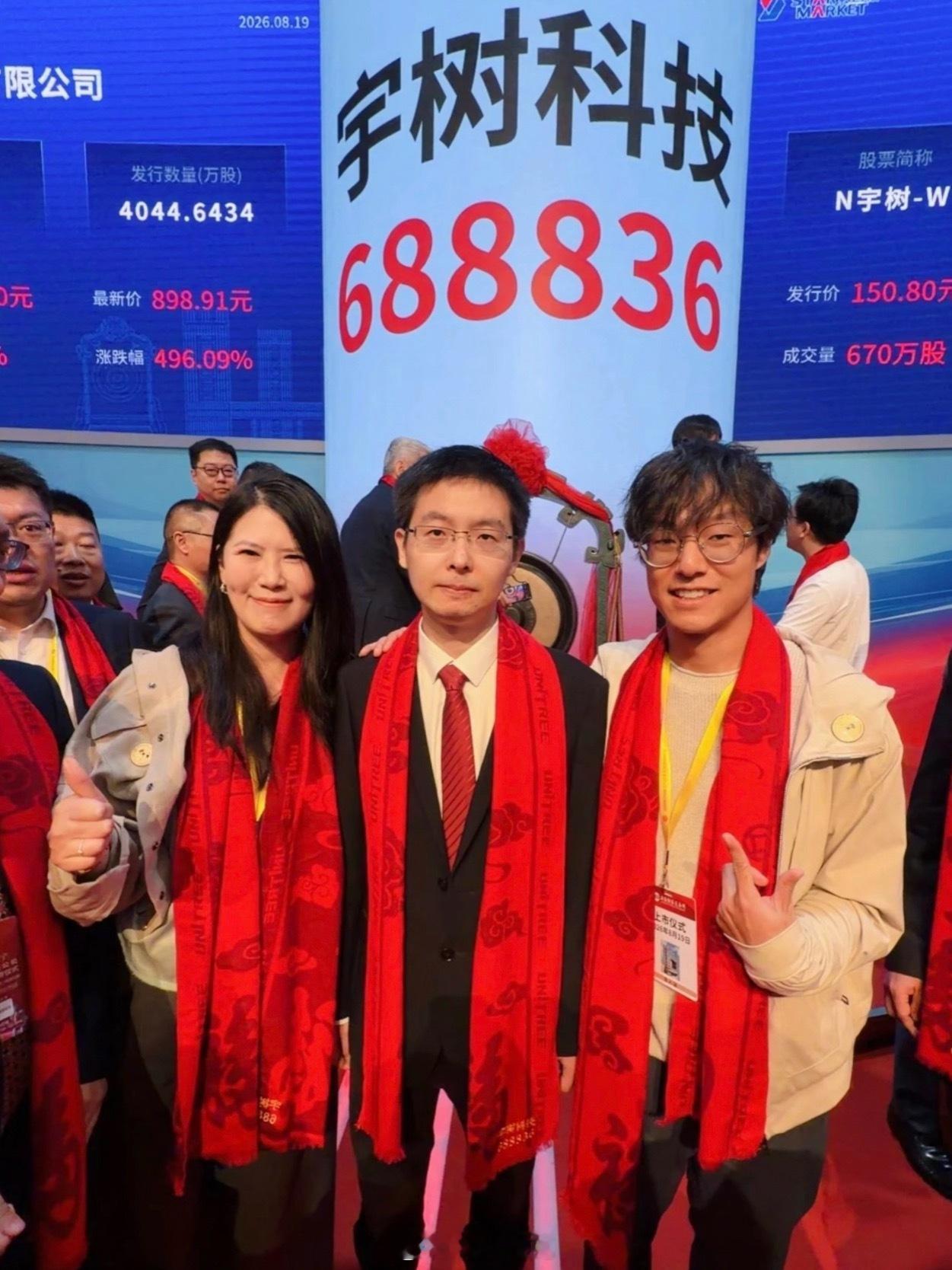 宇树科技高开629.44%王兴兴持股31%，这比例在多轮融资后算很高的了！不过宇