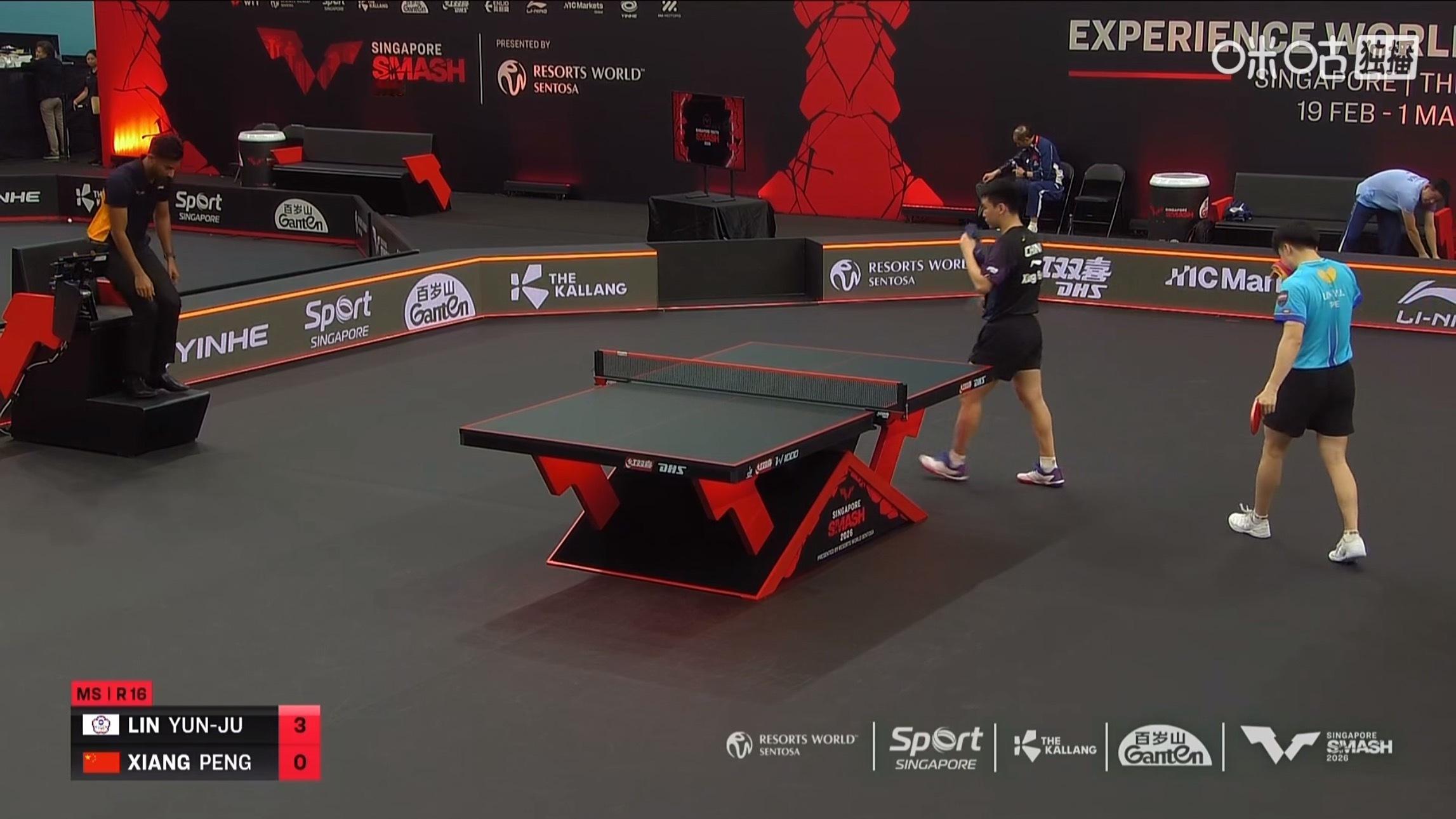 向鹏0比3林昀儒(8-11，5-11，4-11)止步WTT新加坡大满贯2026 