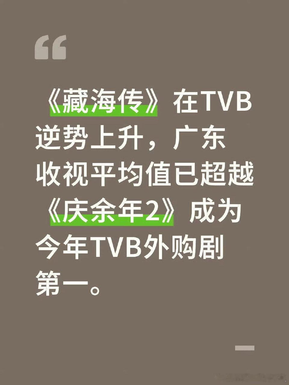 TVB版《藏海传》收视逆势上升，登顶TVB外购剧第一☝️不愧是国剧之光《藏海传》