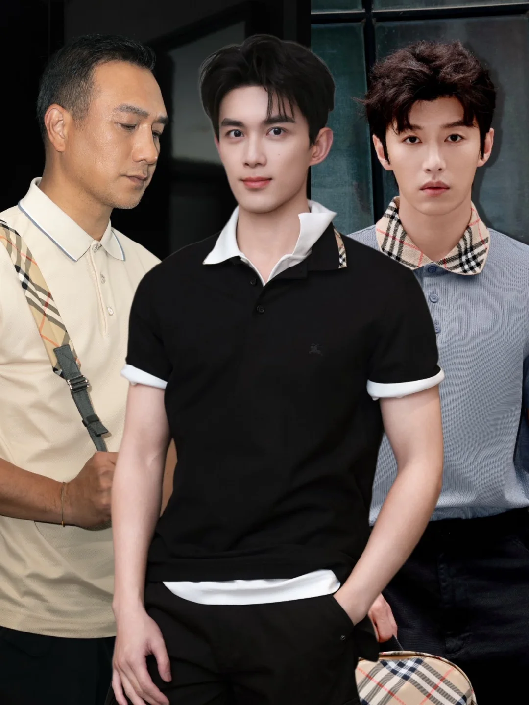 初夏的男明星私服，怎么都追起“镶边”翻领衫？