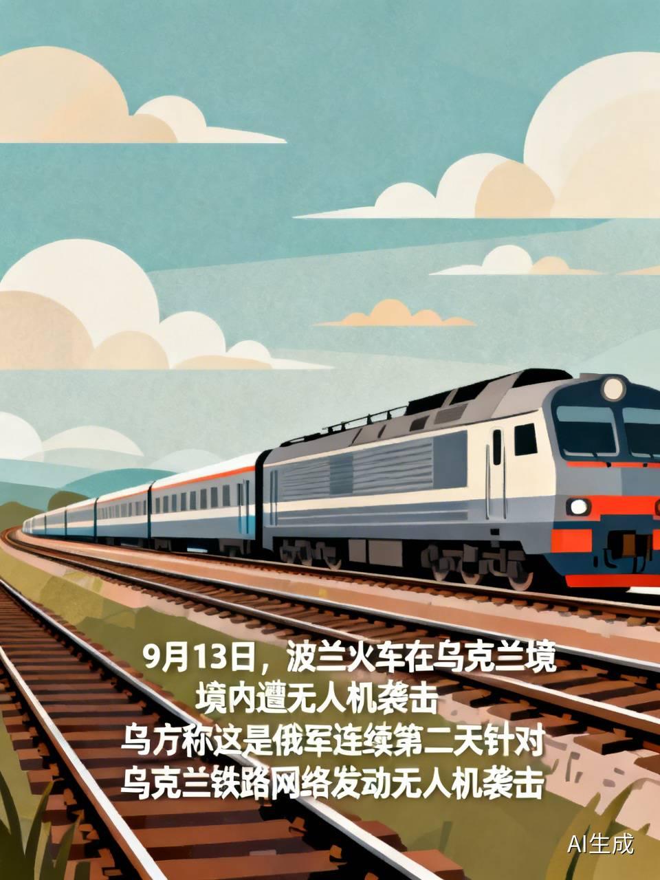 9月13日，波兰火车在乌克兰境内遭无人机袭击。乌方称这是俄军连续第二天针对乌克兰