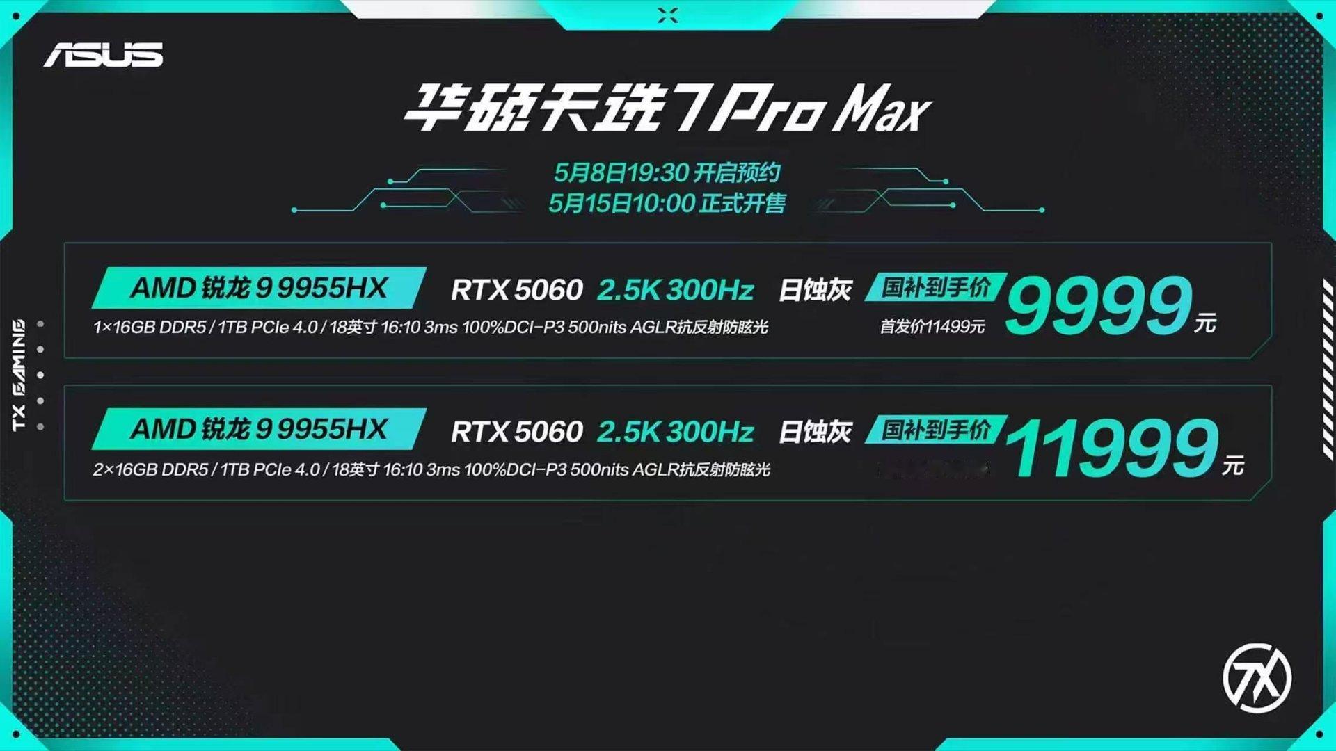 华硕天选7Pro 酷睿Ultra9 290HX Plus太能打！8大核16小核，