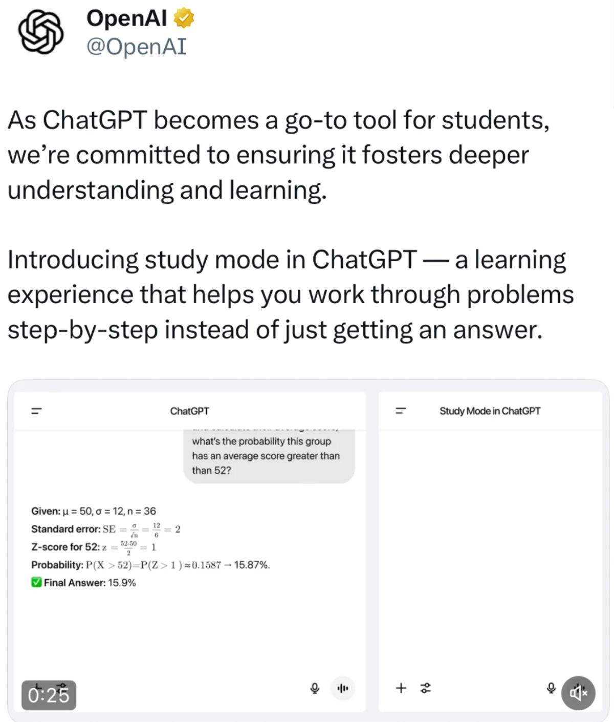 chatgpt O3 上线学习模式：智商 136 的 AI 学习教练，chatg