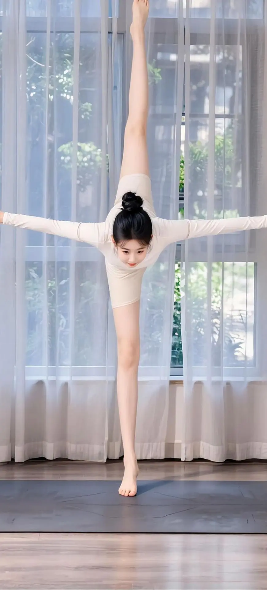 AI瑜伽伸展照 ai创作