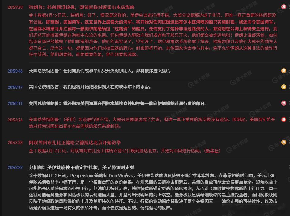 特特新动作。封锁海峡。阿联酋 来访 油价要涨，黄金大饼暴跌了 