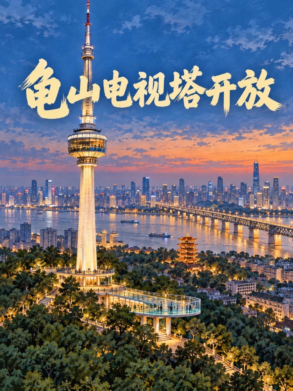 武汉龟山电视塔国庆假期全面开放武汉人等了十几年的龟山电视塔，终于定了！10月1日