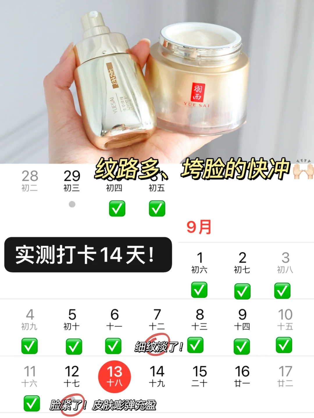 14天抗老实测打卡，大家来帮我看看效果…