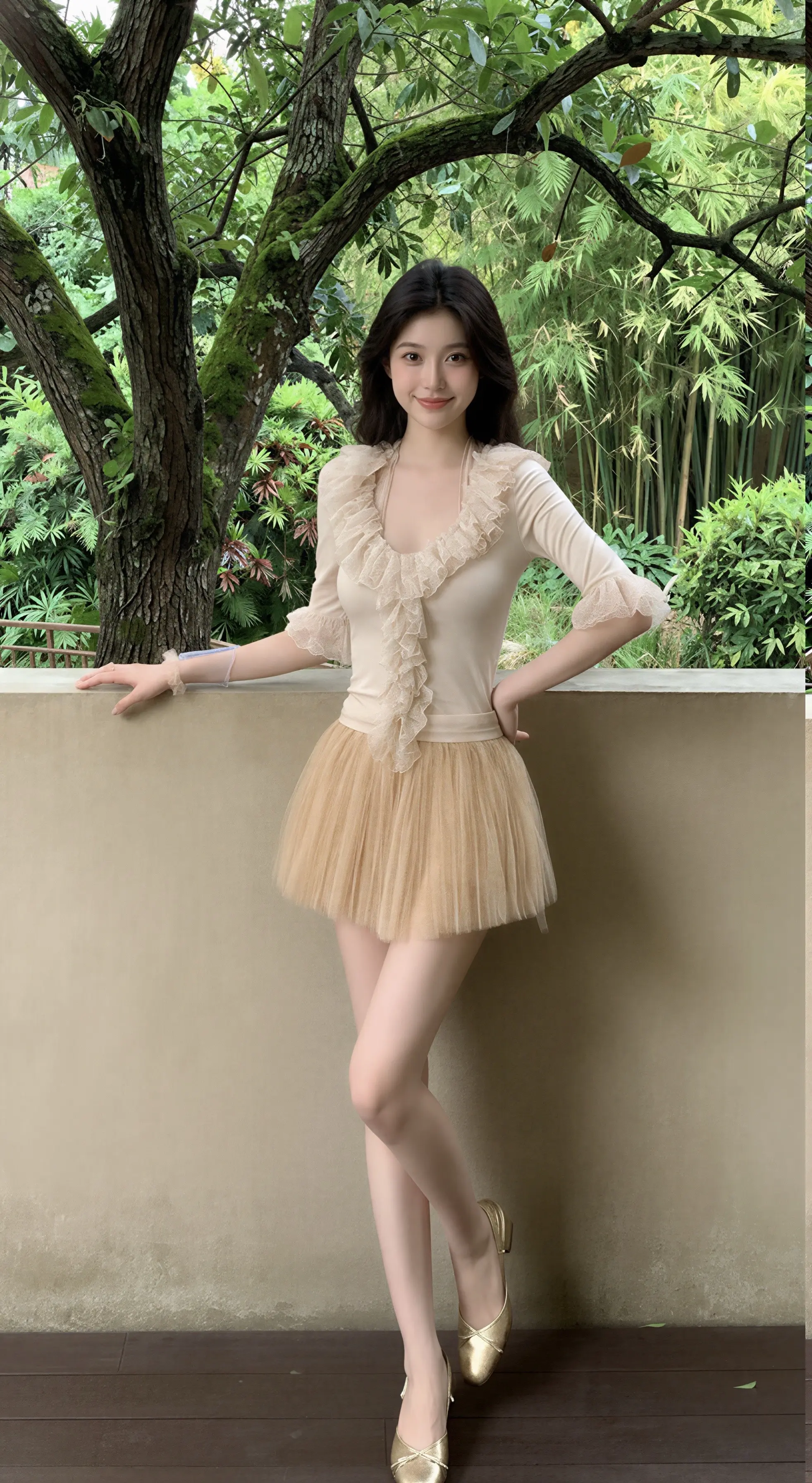 荷叶边套装夏季穿搭出游穿搭显身材套装