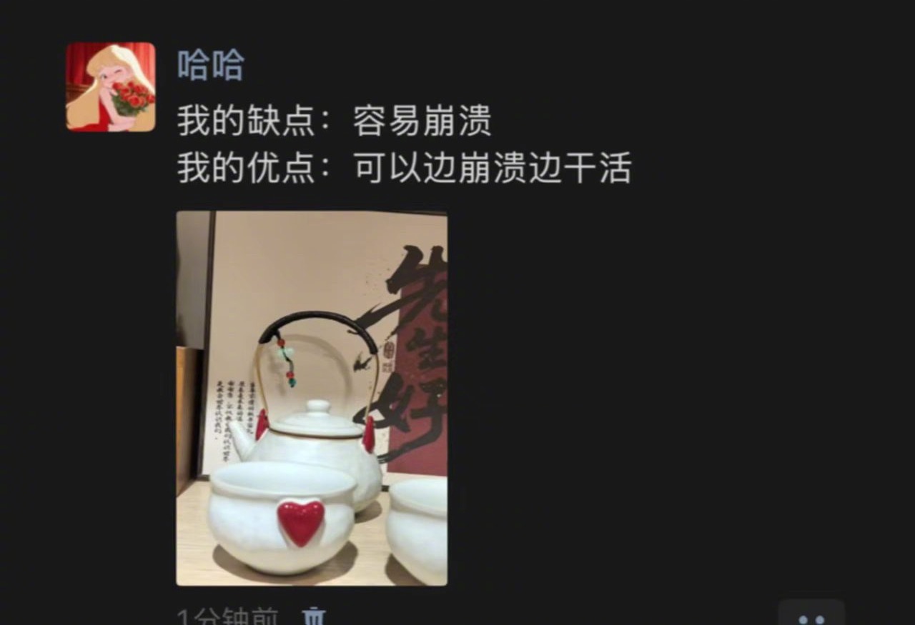 我的缺点：容易崩溃而我的优点反耳弥补了这一点 