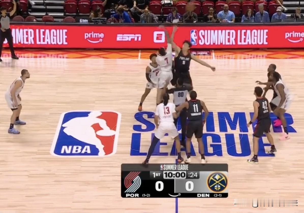NBA夏季联赛，开拓者对阵掘金，杨瀚森首发出战！北京时间2026年7月17日，N