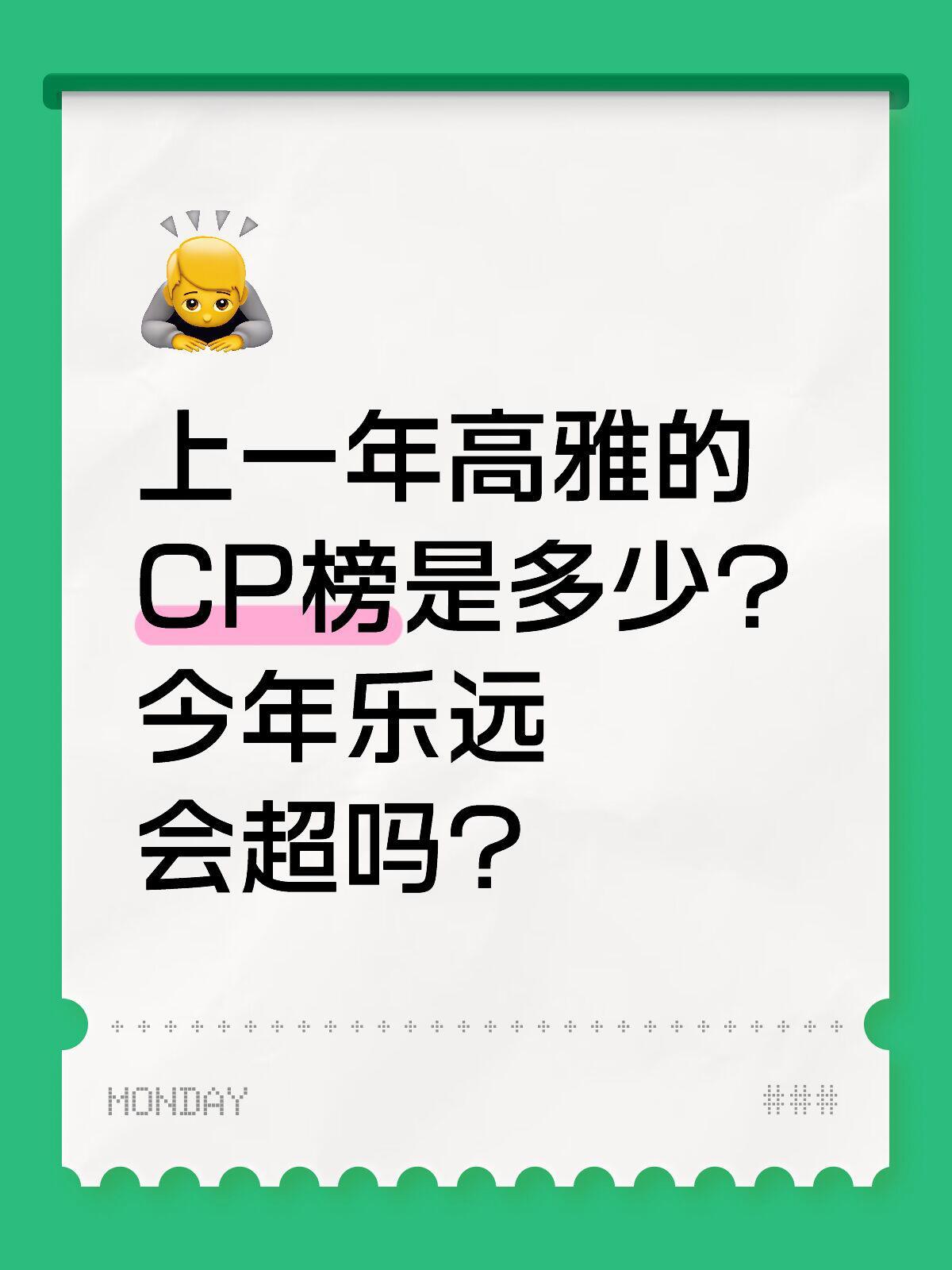 上一年高雅的CP榜是多少？今年乐远会超吗？心动的信号8｜心动的信号[超话] ​​