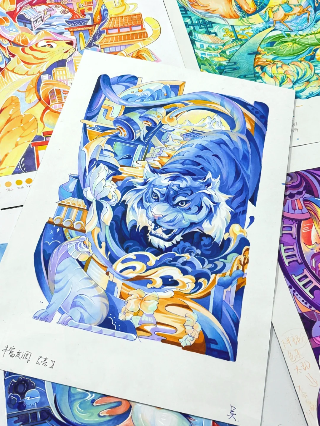 虎从画中来，多艺又多才🐅