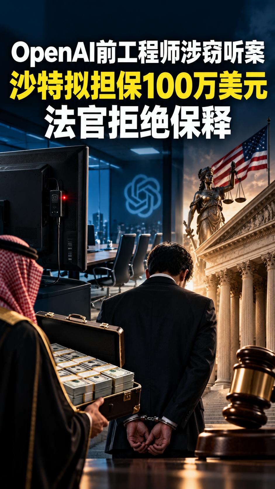 沙特愿掏100万美元捞人！OpenAI前高薪工程师窃听案爆猛料，法官直接拒保
为