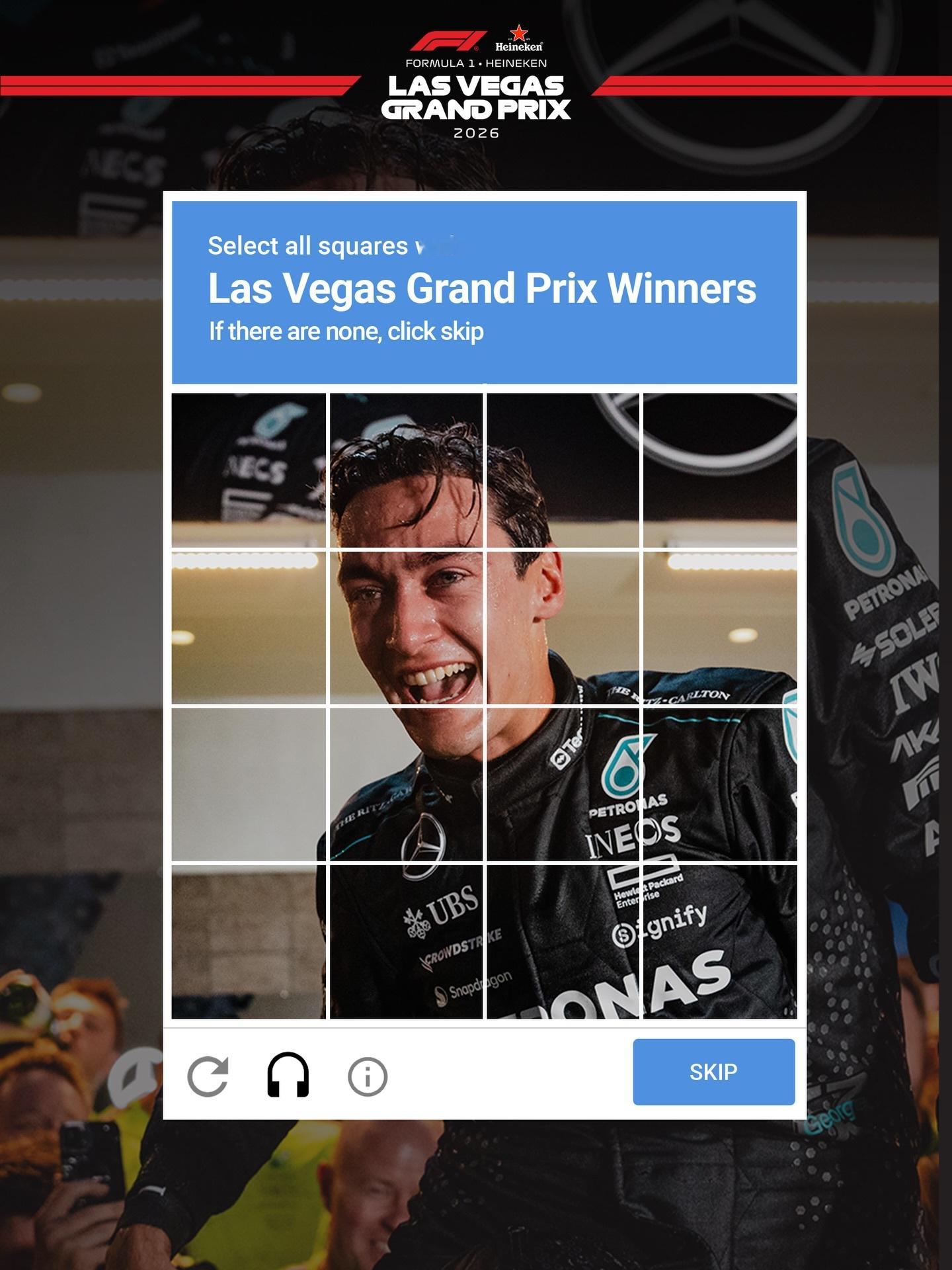 乔治拉塞尔 🩵 GR63消息速递 拉斯维加斯大奖赛官方发布一张人机验证图©️f