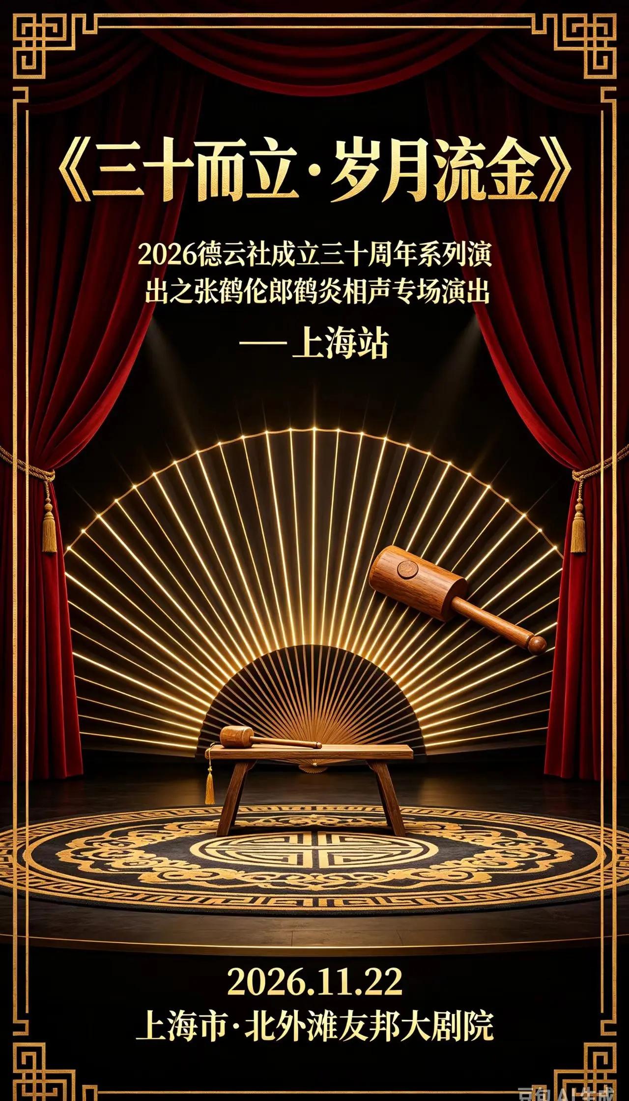 上海北外滩静待欢声笑语，11月22日友邦大剧院，《三十而立·岁月流金》专场上演，