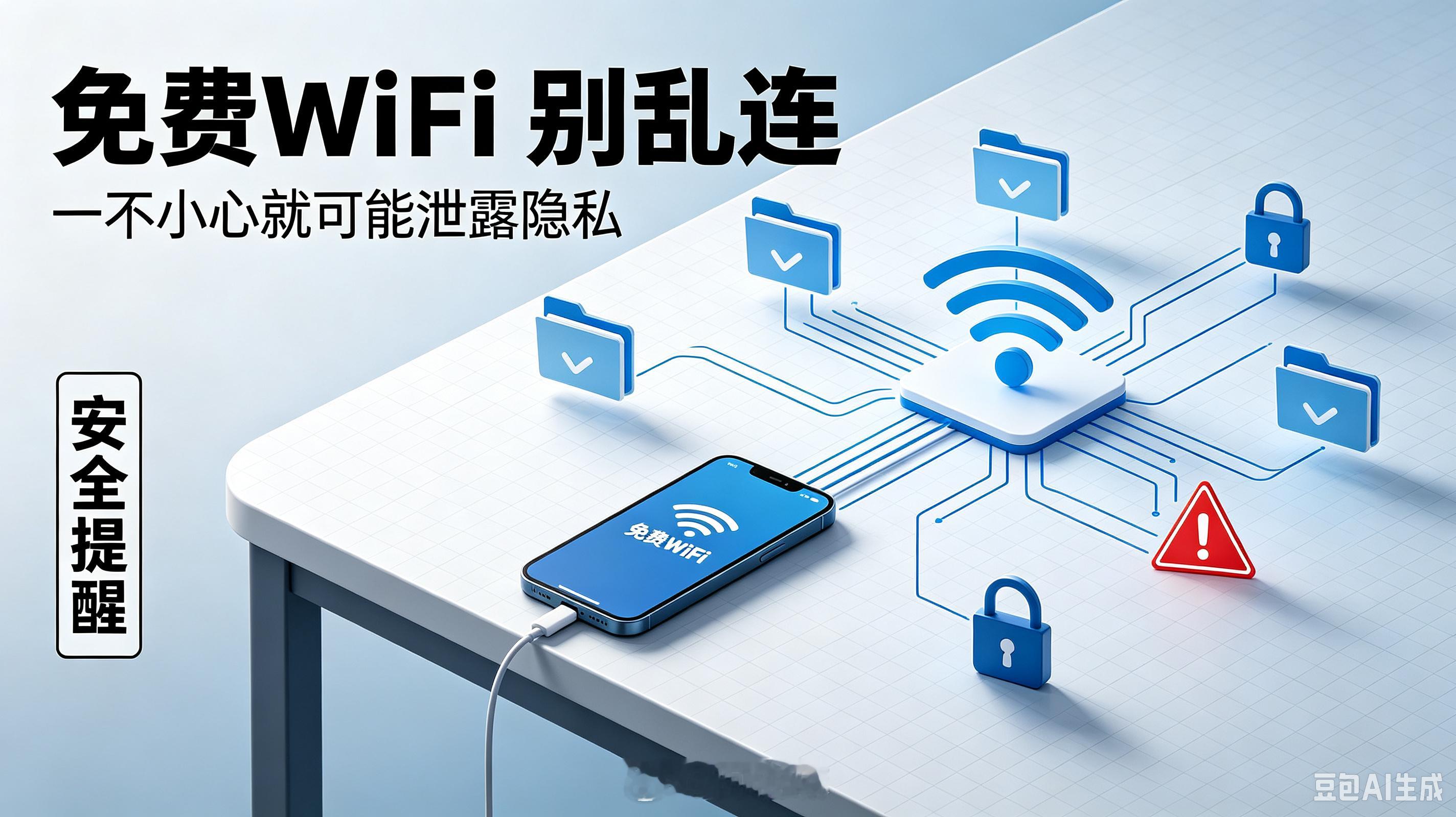 蹭WiFi 泄密真的要提醒大家，公共场所随意蹭免费WiFi风险太大⚠️很多人不知