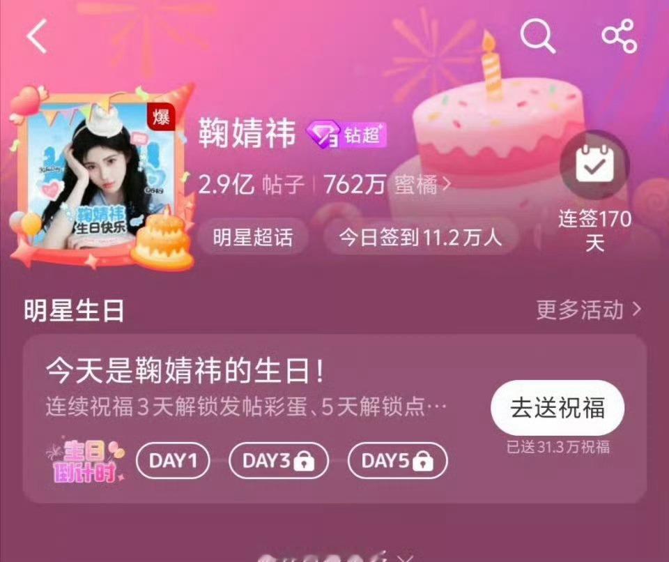 鞠婧祎32岁生日这天超话又爆了 