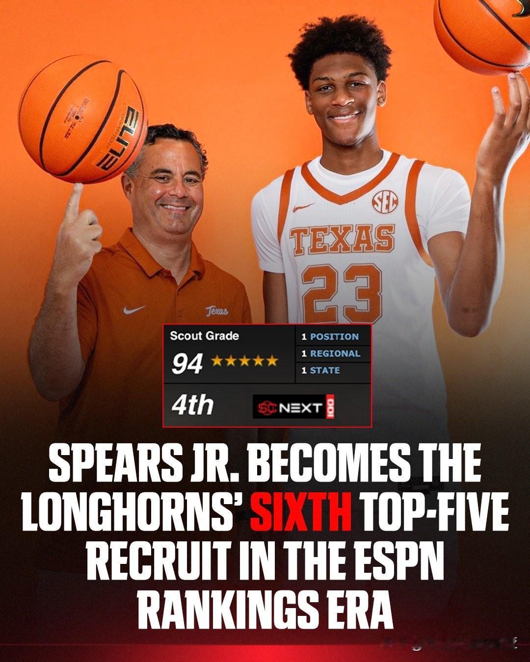 全美第一Marcus Spears Jr宣布承诺加盟德州大学，并且跳级至2026