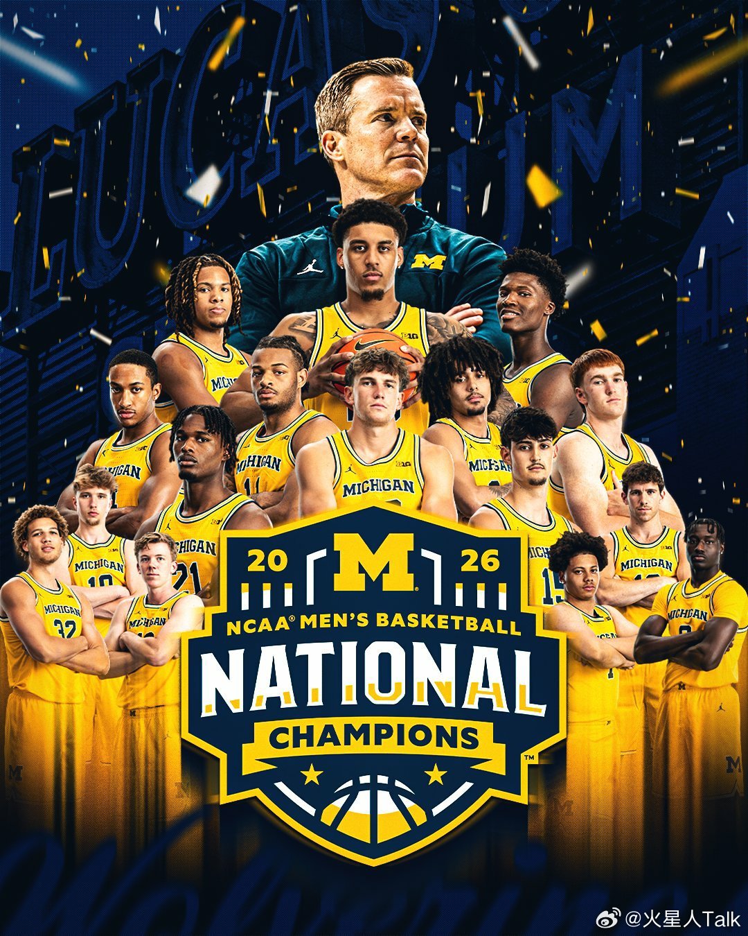 2025-2026赛季NCAA男篮疯狂三月 全国决赛密歇根大学击败康涅狄格大学，