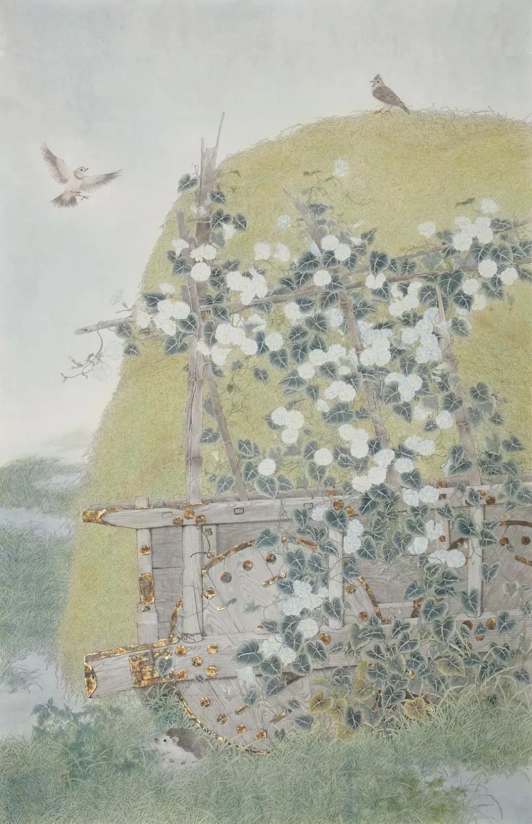 李兴刚自幼亲近自然，爱养花饲鸟，细察动植物之形态生机，以绘画为径，与天地万物对话