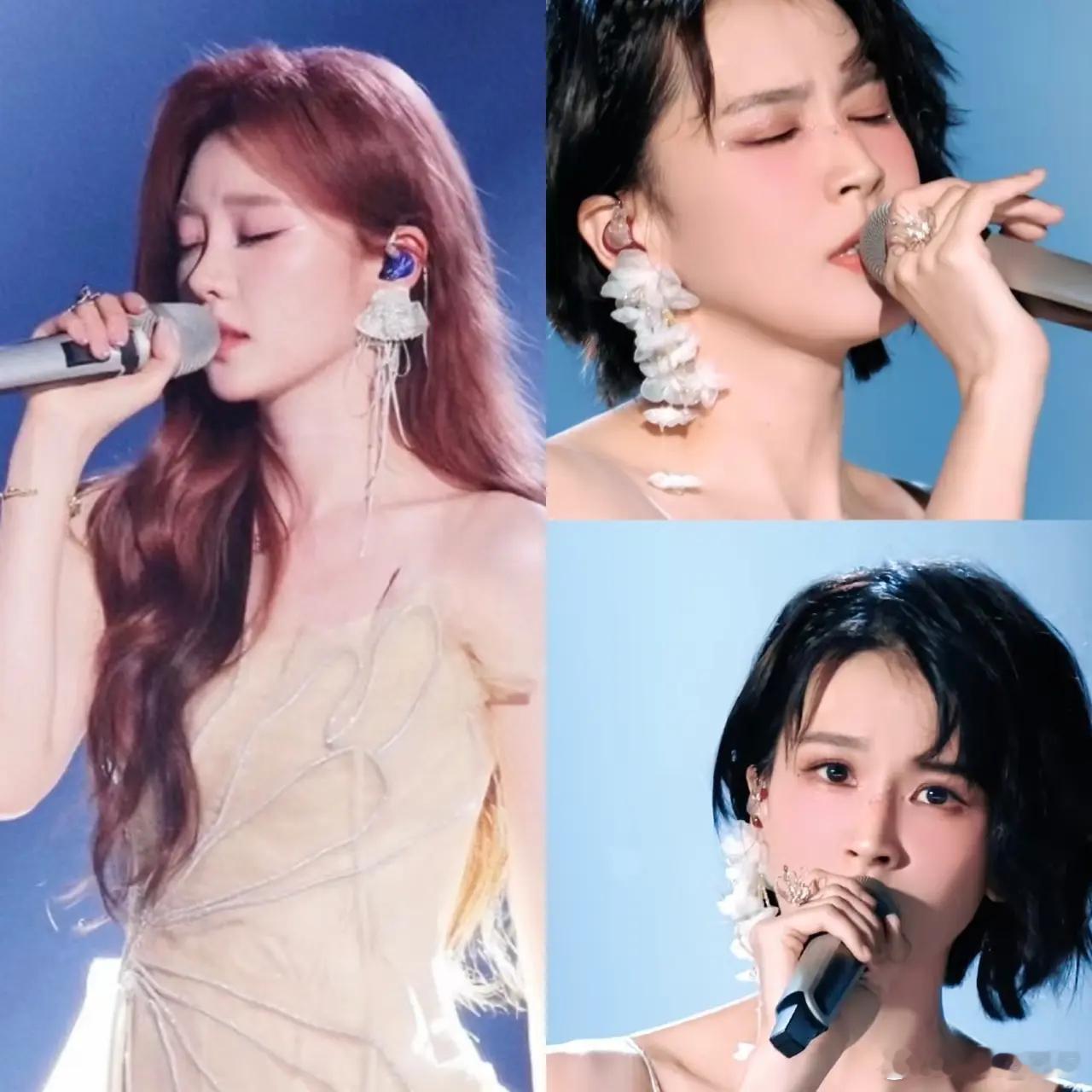 关于张月和曾沛慈我发现一个很有意思的细节那就是她们pk舞台，居然两人同时戴了一个