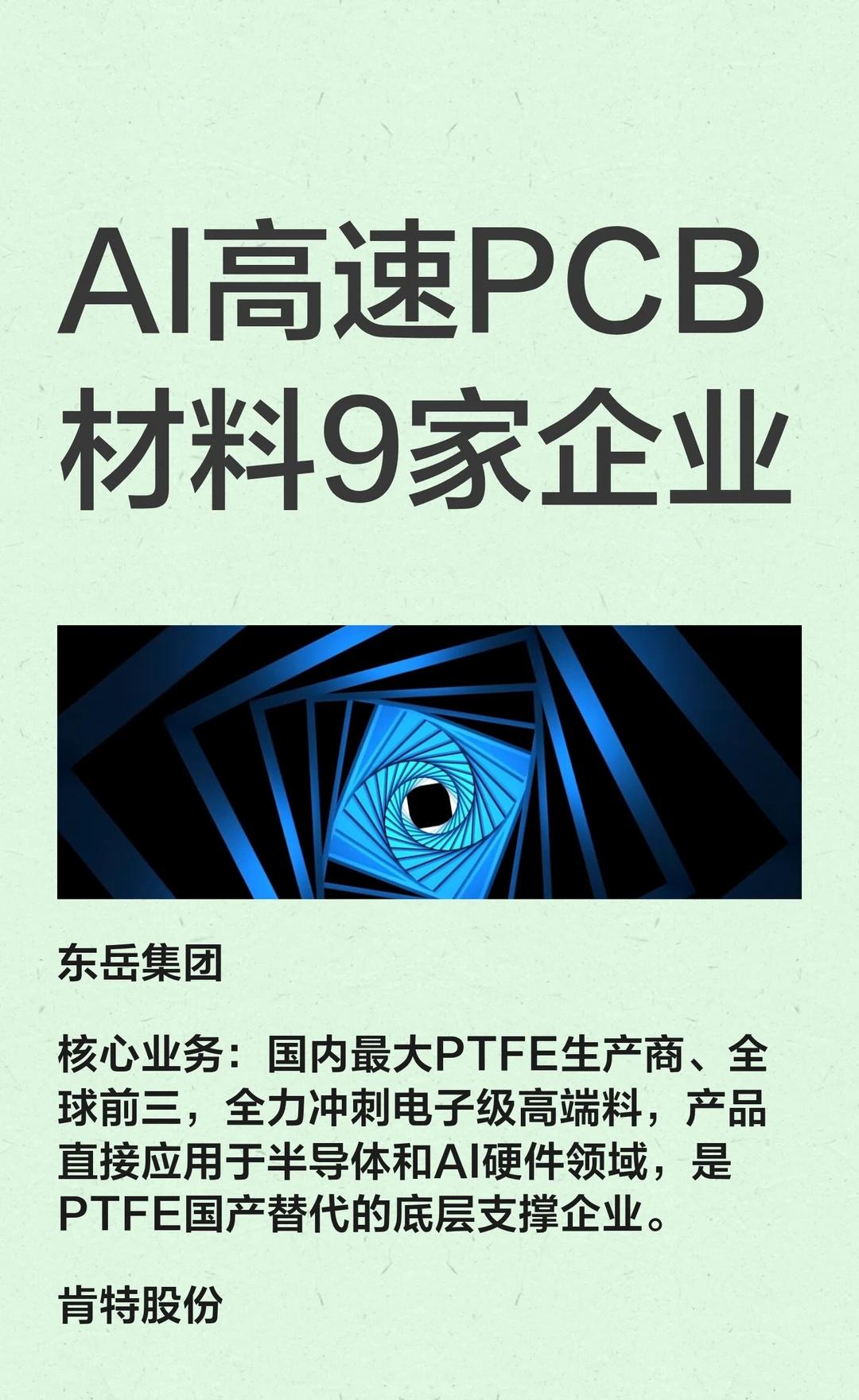 AI高速PCB材料9家企业