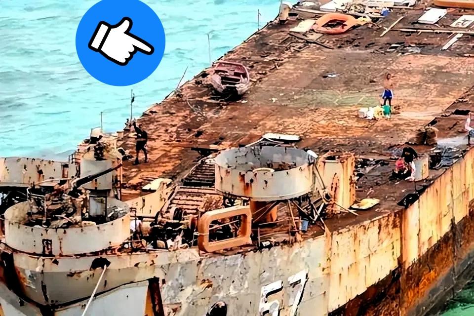 仁爱礁那艘“马德雷山号”破船趴了整整25年。当年说是意外搁浅承诺会拖走，结果这时