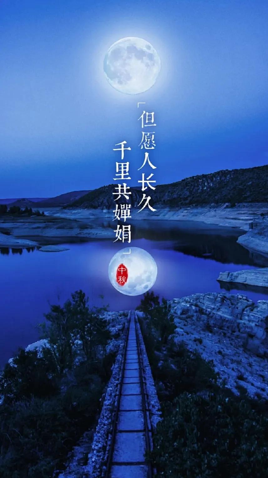 秋夜一轮明月高悬，清辉洒落大地。纵使相隔千山万水，你我望向的却是同一轮圆月。不必