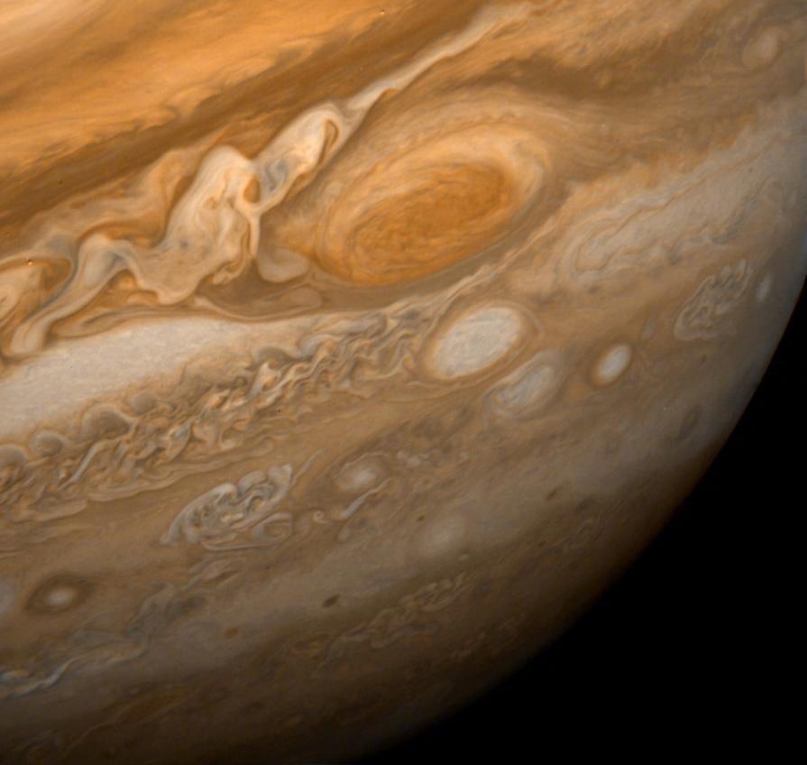 45年前的今天，旅行者1号拍摄到的木星大红斑，旅行者1号从1979年1月开始对木