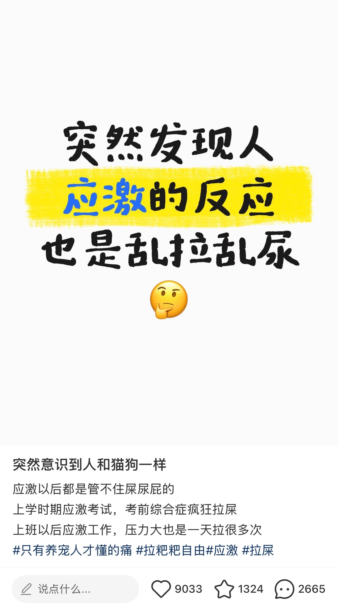 人应激了也会乱拉乱尿 ​​​