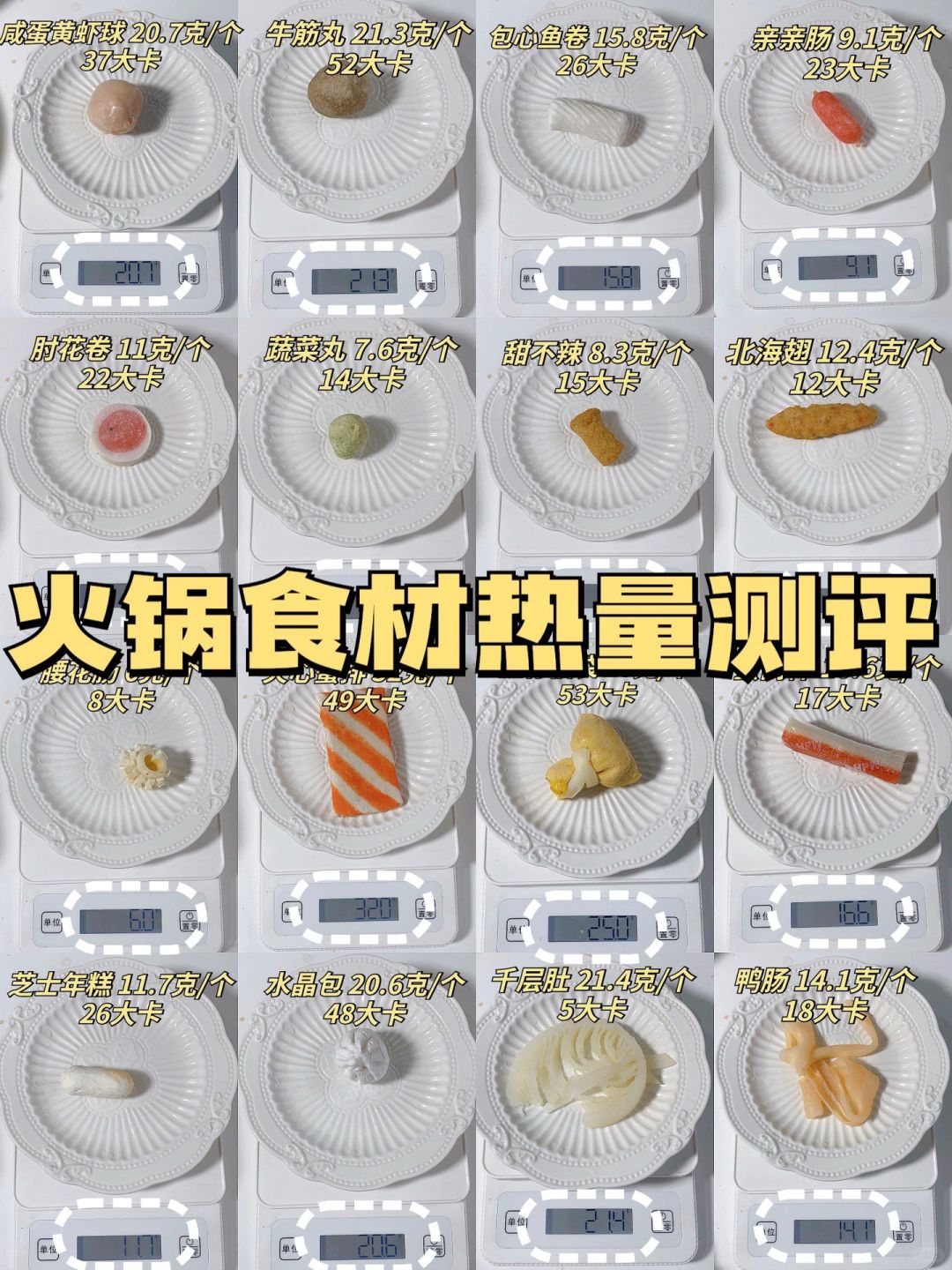 20余种火锅食材热量测评✅过年过节必备❗️