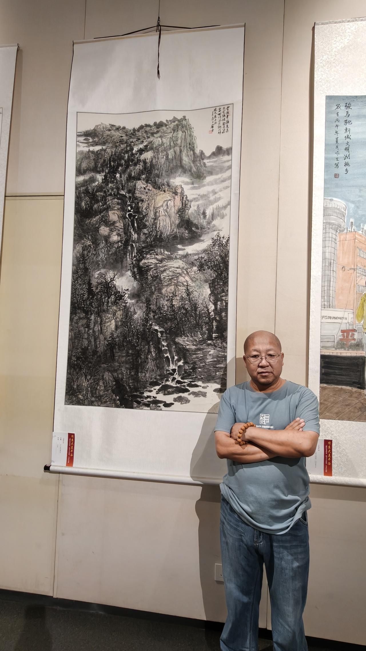 情系大美平谷作品展在平谷博物馆开幕，我的作品天云山印象