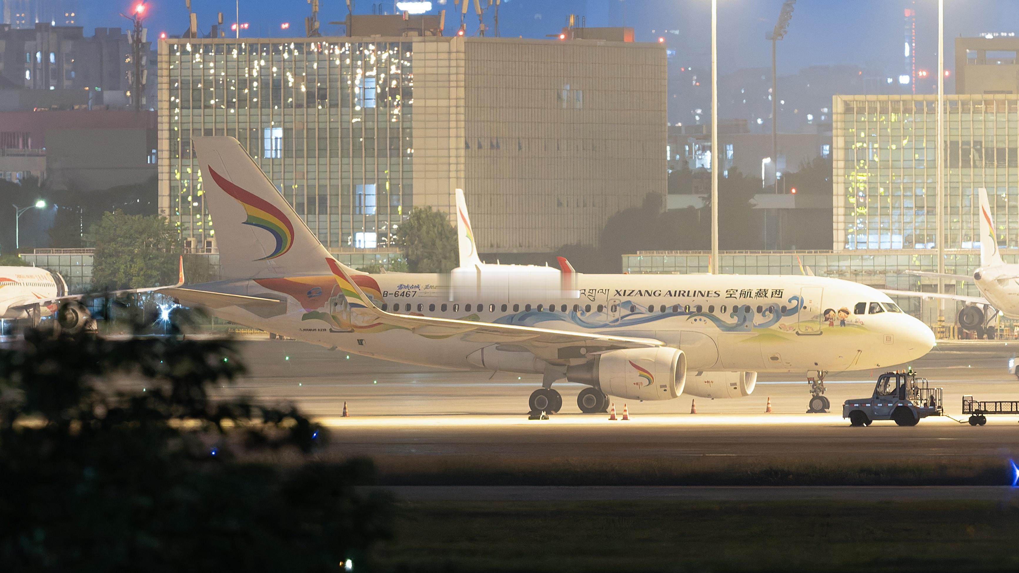 涛说涛话西藏航空全新「雪域古城·圣地拉萨」号彩绘完成喷涂，此彩绘喷涂于B-646