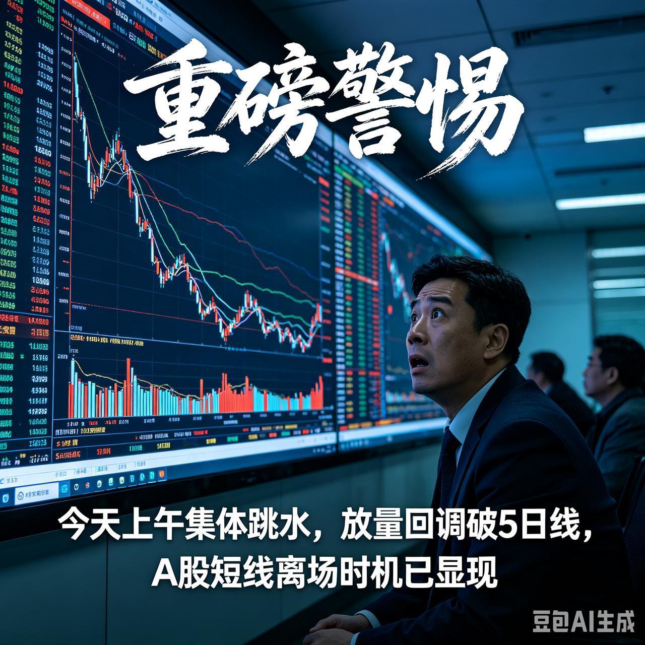 【重磅警惕】今天上午集体跳水，放量回调破5日线，A股短线离场时机已显现
 
提示