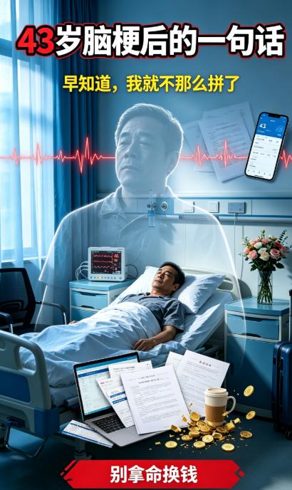 《年薪四五十万，换来了43岁的脑梗：这笔账，划算吗？》

开头先问你一个问题，你