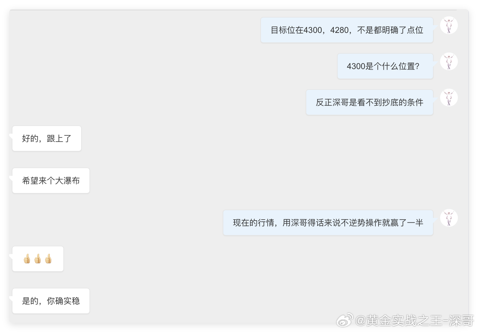 现货黄金跌至4250美元/盎司下方，咱空单目标4280都看保守了看到微博伙伴能够