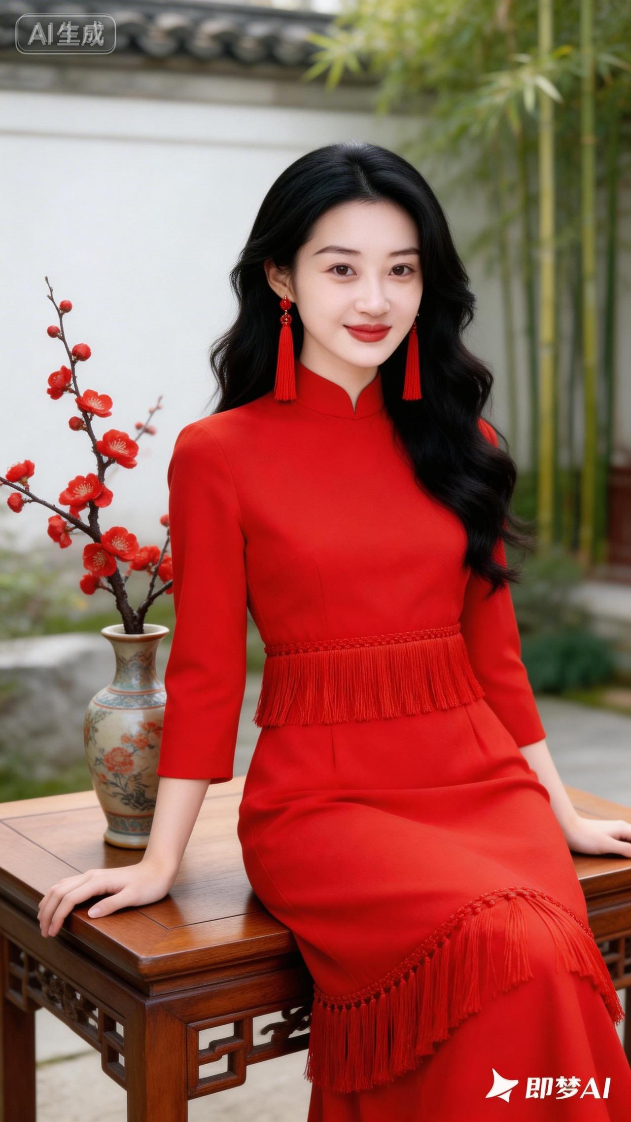 红衣美人，古风韵味，惊艳了时光