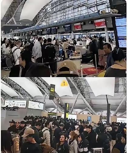 这就是不听劝，非要去日本的后果代价！
如今日本西关机场被回国的中国人塞得满满当当