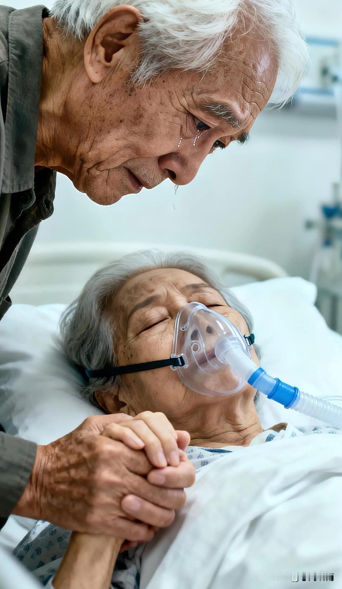 《暮年深情：一句“多等我几天”的眷恋》
 
病床上的呼吸机规律起伏，却抚不平老爷