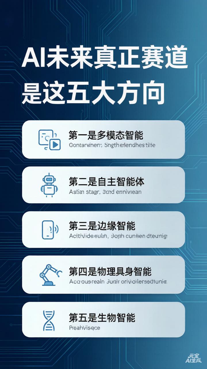 别再死盯大模型参数！AI未来真正赛道是这五大方向
 
很多人看人工智能，总停留在