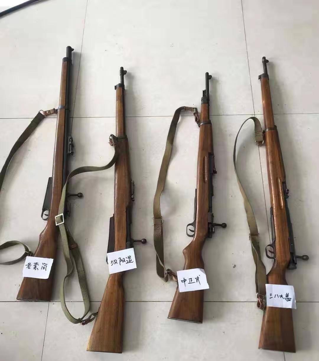 抗战时期最常用的步枪，除“三八大盖”为缴获日军的武器之外，其余都是国产。